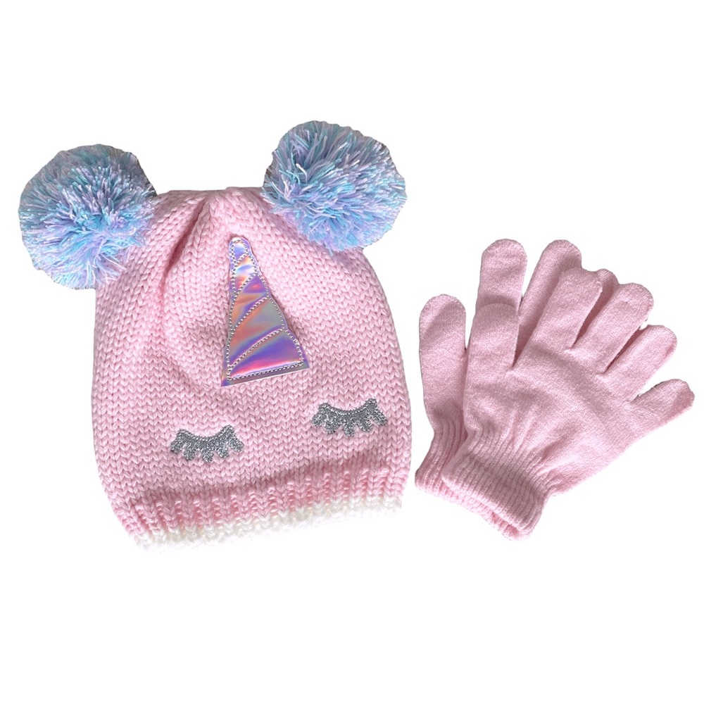Unicorn Hat & Glove Set